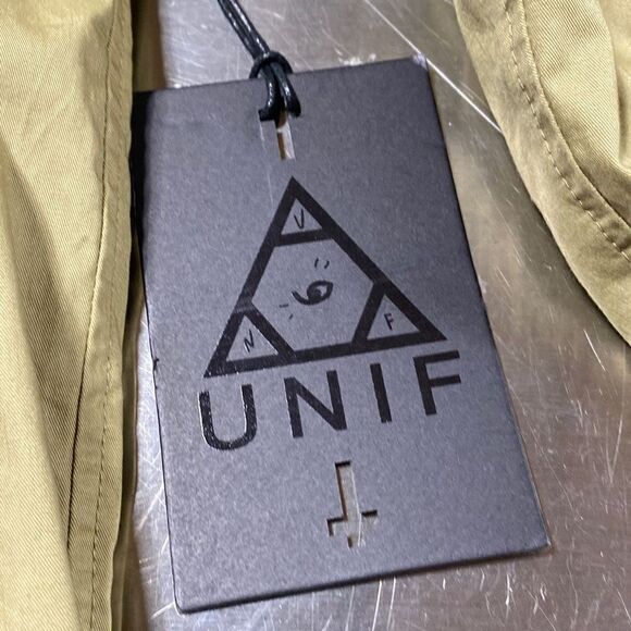UNIF World Greatest Screw Up Collared Convertible Graphic Trench Coat Parka Y2K - Picture 16 of 16
